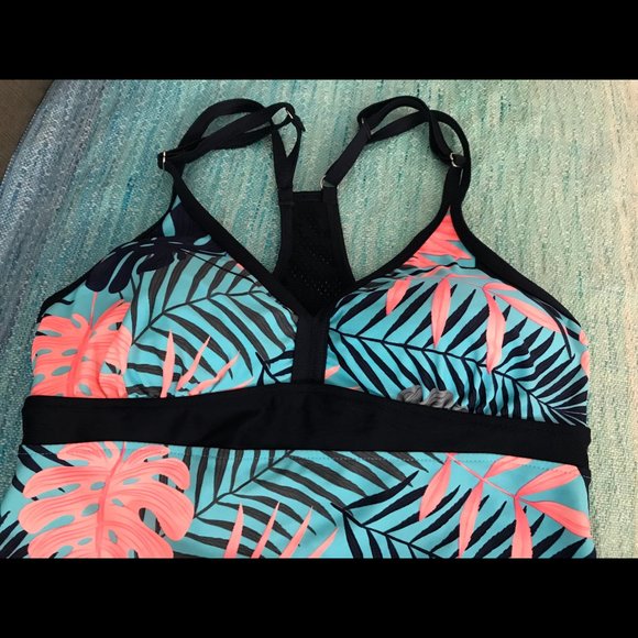 Leaf print Tankini M - Picture 2 of 4